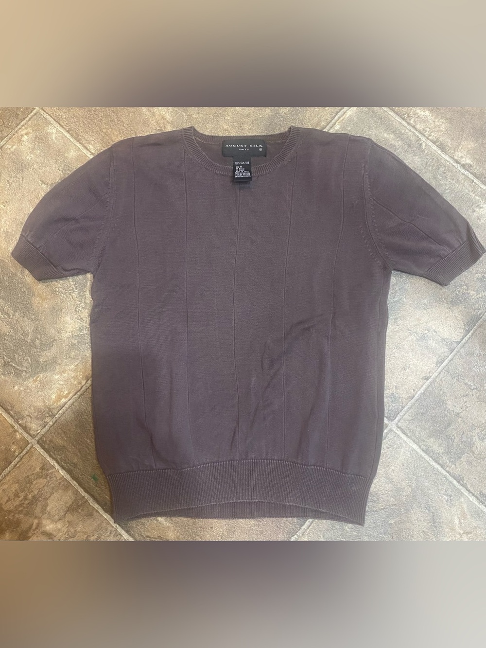 August Silk Short Sleeve Knit Top